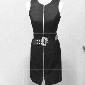 🎉Last deal 🎉Double zip up studded silver belt dress